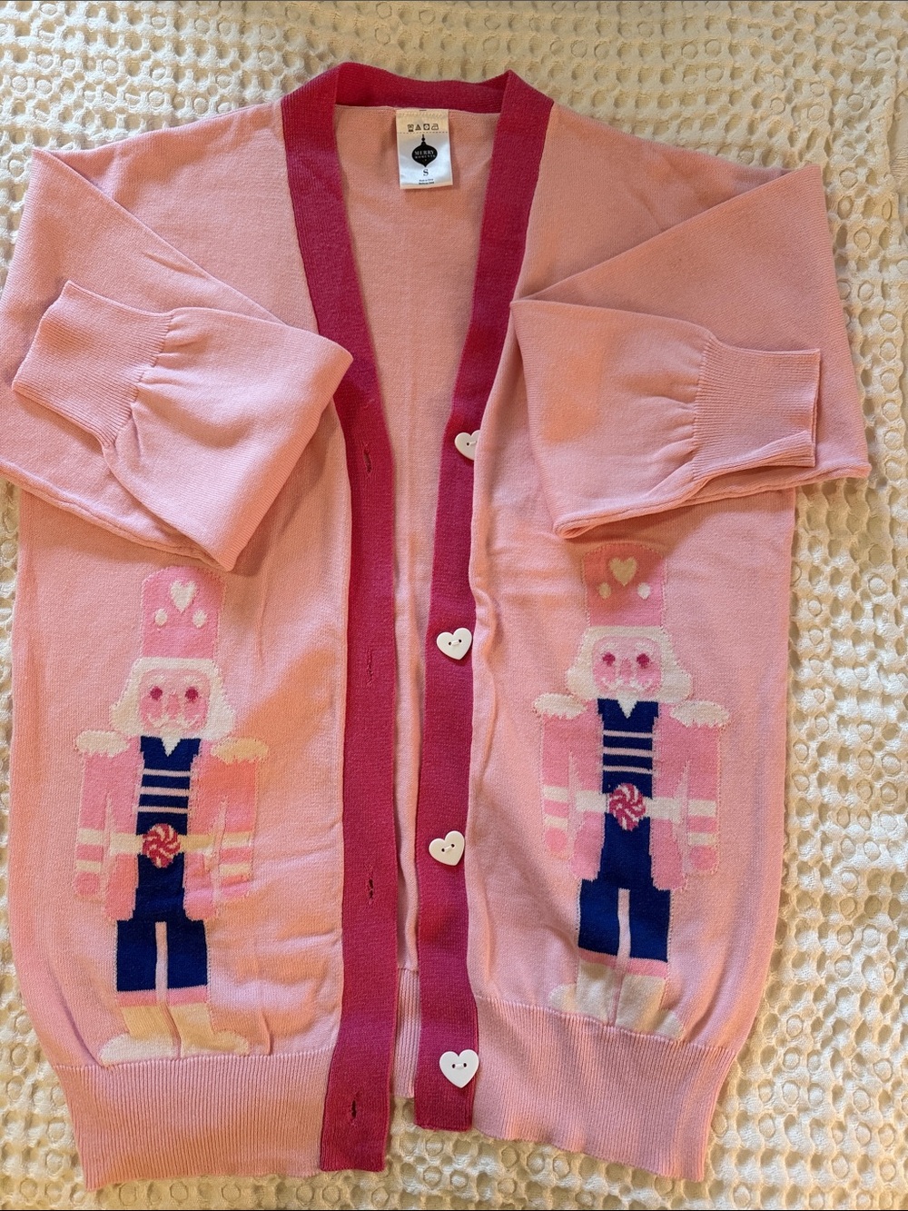 Unbranded Pink Nutcracker-Print Kids Cardigan Pajama Top